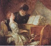 Jean Honore Fragonard The musical lesson oil on canvas